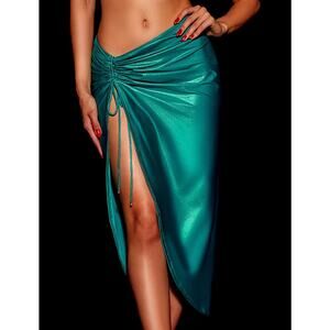 Honey Birdette ZIVA🩵 Blue Metallic Swim Cover Up Skirt Medium
